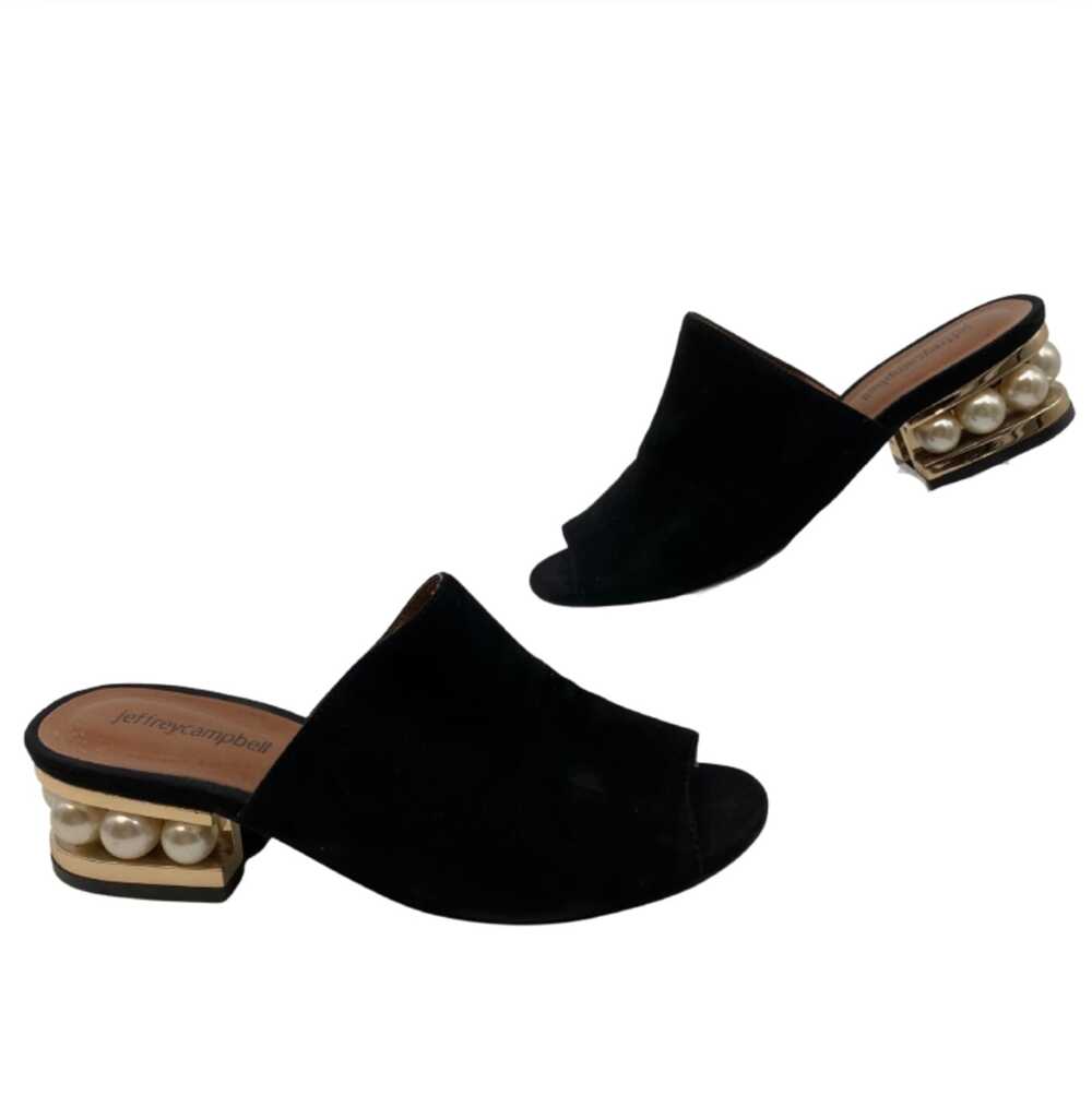 Jeffrey Campbell Black Gold Open Toe Block Heel | Womens 7.5